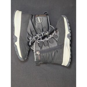Khombu Cloudie Kids Black Snow Boots Winter Bungee Zip Shoes Size 13 44798